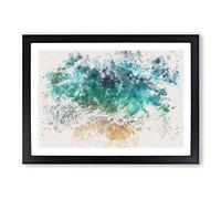 Big Box Art Beach in Honolulu Hawaii Watercolour Framed Wall Art Picture Print Ready to Hang, Black A2 (62 x 45 cm)