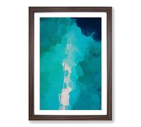 Big Box Art Beach to The Ocean in Abstract Framed Wall Art Picture Print Ready to Hang, Walnut A2 (62 x 45 cm)