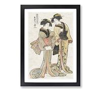 Big Box Art Beauties of The East by Kitao Shigemasa Framed Wall Art Picture Print Ready to Hang, Black A2 (62 x 45 cm)