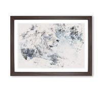 Big Box Art Beautiful Lion Watercolour Framed Wall Art Picture Print Ready to Hang, Walnut A2 (62 x 45 cm)