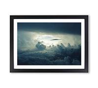 Big Box Art Beautiful Sky Clouds (1) Framed Wall Art Picture Print Ready to Hang, Oak A2 (62 x 45 cm)
