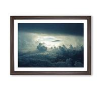 Big Box Art Beautiful Sky Clouds (1) Framed Wall Art Picture Print Ready to Hang, Walnut A2 (62 x 45 cm)