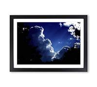 Big Box Art Beautiful Sky Clouds (3) Framed Wall Art Picture Print Ready to Hang, Oak A2 (62 x 45 cm)