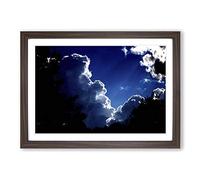 Big Box Art Beautiful Sky Clouds (3) Framed Wall Art Picture Print Ready to Hang, Walnut A2 (62 x 45 cm)
