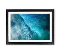 Big Box Art Beautiful Wave in Abstract Framed Wall Art Picture Print Ready to Hang, Black A2 (62 x 45 cm)