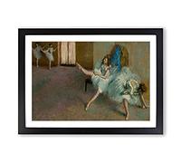Big Box Art Before The Ballet by Edgar Degas Framed Wall Art Picture Print Ready to Hang, Black A2 (62 x 45 cm)