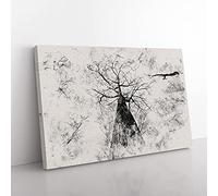 Big Box Art Below The Forest Watercolour Canvas Wall Art Print Ready to Hang Picture, 76 x 50 cm (30 x 20 Inch), Grey, Grey, Grey