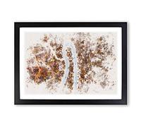 Big Box Art Bend in The Forest Road Watercolour Framed Wall Art Picture Print Ready to Hang, Black A2 (62 x 45 cm)