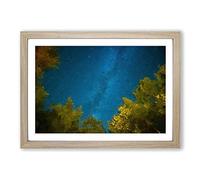 Big Box Art Beneath The Stars in Abstract Framed Wall Art Picture Print Ready to Hang, Oak A2 (62 x 45 cm)
