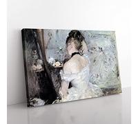 Big Box Art Berthe Morisot Young Woman at The Mirror Canvas Wall Art Print Ready to Hang Picture, 76 x 50 cm (30 x 20 Inch), Multi-Coloured