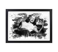 Big Box Art Bette Davis V3 Framed Wall Art Picture Print Ready to Hang, Black A2 (62 x 45 cm)