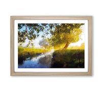 Big Box Art Beverley Brook River in London Framed Wall Art Picture Print Ready to Hang, Oak A2 (62 x 45 cm)