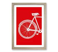 Big Box Art Bicycle Abstract No.1 Framed Wall Art Picture Print Ready to Hang, Oak A2 (62 x 45 cm)