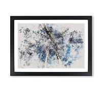 Big Box Art Birch Tree Forest Vol.3 Watercolour Framed Wall Art Picture Print Ready to Hang, Black A2 (62 x 45 cm)