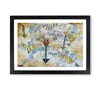 Big Box Art Birds and Arrows by Paul Klee Framed Wall Art Picture Print Ready to Hang, Black A2 (62 x 45 cm)