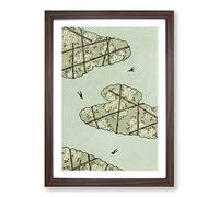 Big Box Art Birds in The Sky by Watanabe Seitei Framed Wall Art Picture Print Ready to Hang, Walnut A2 (62 x 45 cm)