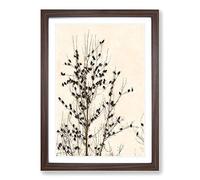 Big Box Art Birds in The Tree Painting Framed Wall Art Picture Print Ready to Hang, Walnut A2 (62 x 45 cm)