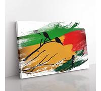Big Box Art Birds on The Branch of a Tree V2 Canvas Wall Art Print Ready to Hang Picture, 76 x 50 cm (30 x 20 Inch), Multi-Coloured