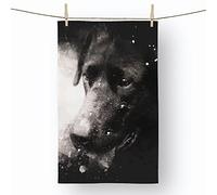 Big Box Art Black Labrador Paint Splash - 100% Cotton (72 x 44 cm) Kitchen Tea Towel, Dish Cloth for Drying, Cleaning and Washing - Absorbent and Quick Drying