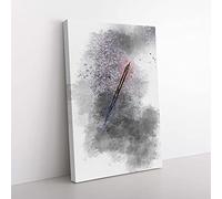 Big Box Art Blast Off in Abstract Canvas Wall Art Print Ready to Hang Picture, 76 x 50 cm (30 x 20 Inch), White, Grey