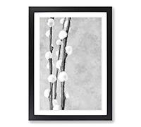 Big Box Art Blossoming Willow Tree Painting Framed Wall Art Picture Print Ready to Hang, Black A2 (62 x 45 cm)