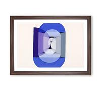 Big Box Art Blue Gray Violet Wheel by Joseph Schillinger Framed Wall Art Picture Print Ready to Hang, Walnut A2 (62 x 45 cm)