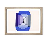 Big Box Art Blue Gray Violet Wheel by Joseph Schillinger Framed Wall Art Picture Print Ready to Hang, Oak A2 (62 x 45 cm)