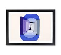 Big Box Art Blue Gray Violet Wheel by Joseph Schillinger Framed Wall Art Picture Print Ready to Hang, Black A2 (62 x 45 cm)
