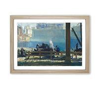 Big Box Art Blue Morning by George Bellows Framed Wall Art Picture Print Ready to Hang, Oak A2 (62 x 45 cm)