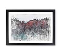 Big Box Art Blue Pond in Hokkaido Japan in Abstract Framed Wall Art Picture Print Ready to Hang, Black A2 (62 x 45 cm)