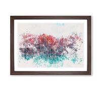 Big Box Art Blue Pond in Hokkaido Japan Watercolour Framed Wall Art Picture Print Ready to Hang, Walnut A2 (62 x 45 cm)
