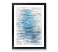 Big Box Art Blue Ripples in Abstract Framed Wall Art Picture Print Ready to Hang, Black A2 (62 x 45 cm)