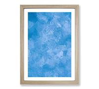 Big Box Art Blue Skies in Abstract Framed Wall Art Picture Print Ready to Hang, Oak A2 (62 x 45 cm)