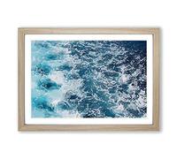 Big Box Art Blue Waters Framed Wall Art Picture Print Ready to Hang, Oak A2 (62 x 45 cm)