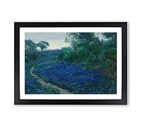 Big Box Art Bluebonnet Flowers Vol.5 by Julian Onderdonk Framed Wall Art Picture Print Ready to Hang, Black A2 (62 x 45 cm)
