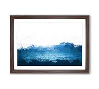 Big Box Art Boats in Reykjavik Iceland in Abstract Framed Wall Art Picture Print Ready to Hang, Walnut A2 (62 x 45 cm)