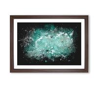 Big Box Art Bodyboarding in The Gold Coast Australia Paint Splash Framed Wall Art Picture Print Ready to Hang, Walnut A2 (62 x 45 cm)