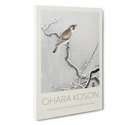 Big Box Art Bohemian Bird On A Snowy Branch Ohara Koson Canvas Wall Art Framed Picture Print, 30 x 20 Inch (76 x 50 cm), Exhibition