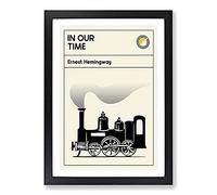 Big Box Art Book Cover in Our Time Ernest Hemingway Framed Wall Art Picture Print Ready to Hang, Black A2 (62 x 45 cm)