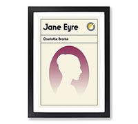 Big Box Art Book Cover Jane Eyre Charlotte Bronte Framed Wall Art Picture Print Ready to Hang, Black A2 (62 x 45 cm)