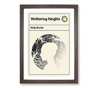 Big Box Art Book Cover Wuthering Heights Emily Bronte Framed Wall Art Picture Print Ready to Hang, Walnut A2 (62 x 45 cm)