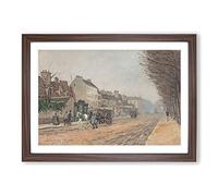 Big Box Art Boulevard Heloise, Argenteuil by Alfred Sisley Framed Wall Art Picture Print Ready to Hang, Walnut A2 (62 x 45 cm)