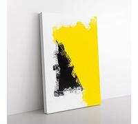 Big Box Art Broken Forms in Abstract Canvas Wall Art Print Ready to Hang Picture, 76 x 50 cm (30 x 20 Inch), Yellow, White, Black, Yellow, Grey