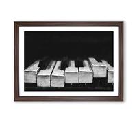 Big Box Art Broken Piano Keys Abstract Painting Framed Wall Art Picture Print Ready to Hang, Walnut A2 (62 x 45 cm)
