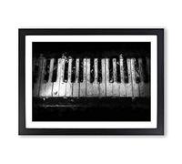 Big Box Art Broken Piano Keys Framed Wall Art Picture Print Ready to Hang, Black A2 (62 x 45 cm)