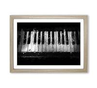Big Box Art Broken Piano Keys Framed Wall Art Picture Print Ready to Hang, Oak A2 (62 x 45 cm)