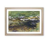 Big Box Art Brook and Meadow by John Singer Sargent Framed Wall Art Picture Print Ready to Hang, Oak A2 (62 x 45 cm)