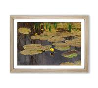 Big Box Art Bruno Liljefors Lilly Pond Framed Wall Art Picture Print Ready to Hang, Oak A2 (62 x 45 cm)