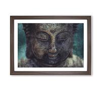 Big Box Art Buddha Statue Vol.10 Painting Framed Wall Art Picture Print Ready to Hang, Walnut A2 (62 x 45 cm)