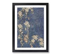 Big Box Art Bullfinch and Weeping Cherry Blossoms by Katsushika Hokusai Framed Wall Art Picture Print Ready to Hang, Black A2 (62 x 45 cm)